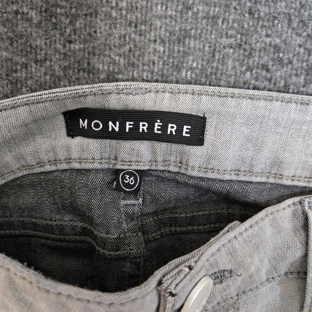 Monfrere Greyson Skinny Jeans Mens 36 x 31 Gray Dist Stone Pants‎ Japanese Denim - Picture 10 of 13